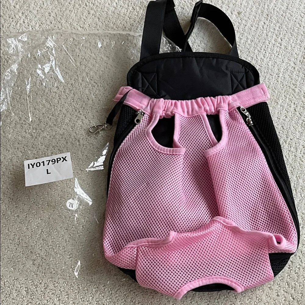 Pink and Black Pet Carrier Backpack